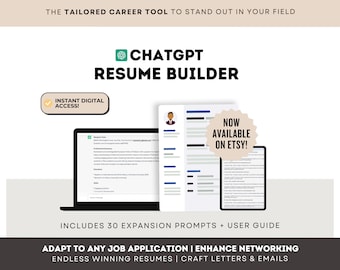 Professional Resume Generator | Full Resume IN SECONDS | Job Descriptions | Real Dynamic Mock-ups for Education & Employment | ChatGPT