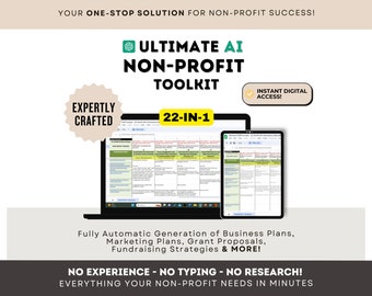 22 Non-Profit Generators Bundle | ChatGPT, Bard | All-In-One Suite for Non-Profit Success | The Ultimate Non-Profit Prompt Collection