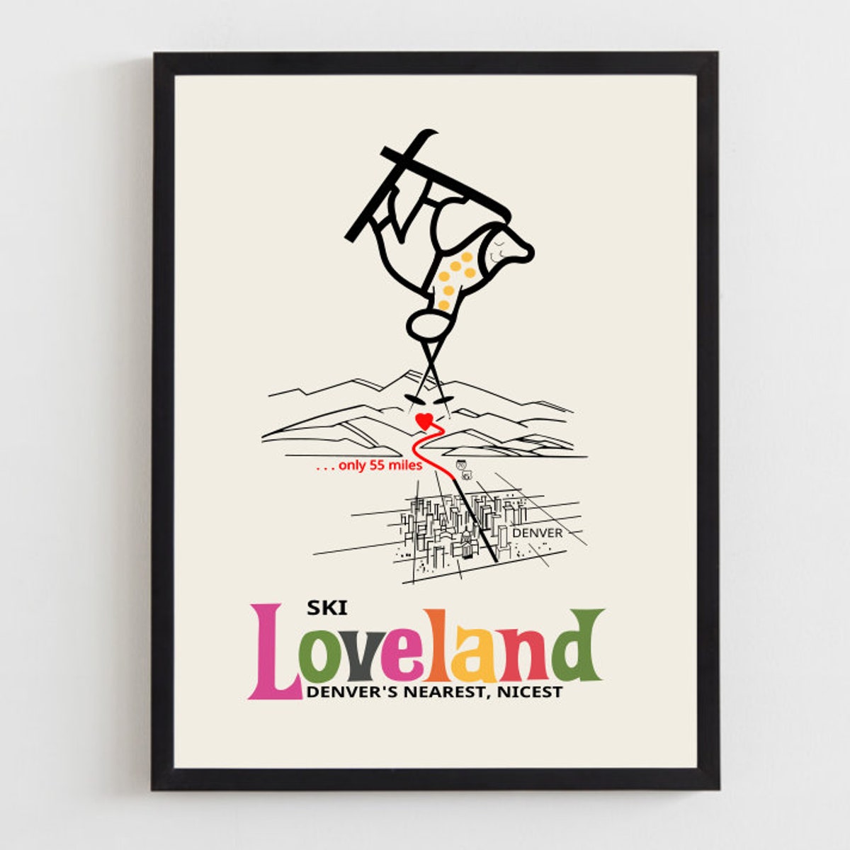 Framed Loveland Ski Poster