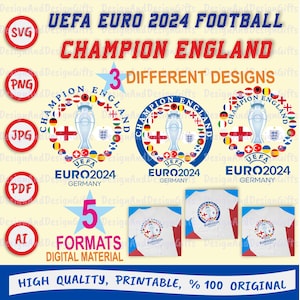 EURO 2024 Champion, 2024 Champion England, Football, Instant Download, Ready To Print, T-shirt, EURO 2024 England, Euro 2024 All countries