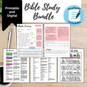 Pacchetto studio biblico, lista di controllo per la lettura della Bibbia, scaffale dei libri della Bibbia, studio dei capitoli della Bibbia, tracciatore della lettura della Bibbia, download istantaneo