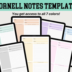 Digital or Printable Cornell Notes Method Paper, print at home Cornell note taking, lined notes planner inserts, minimalist Note taking