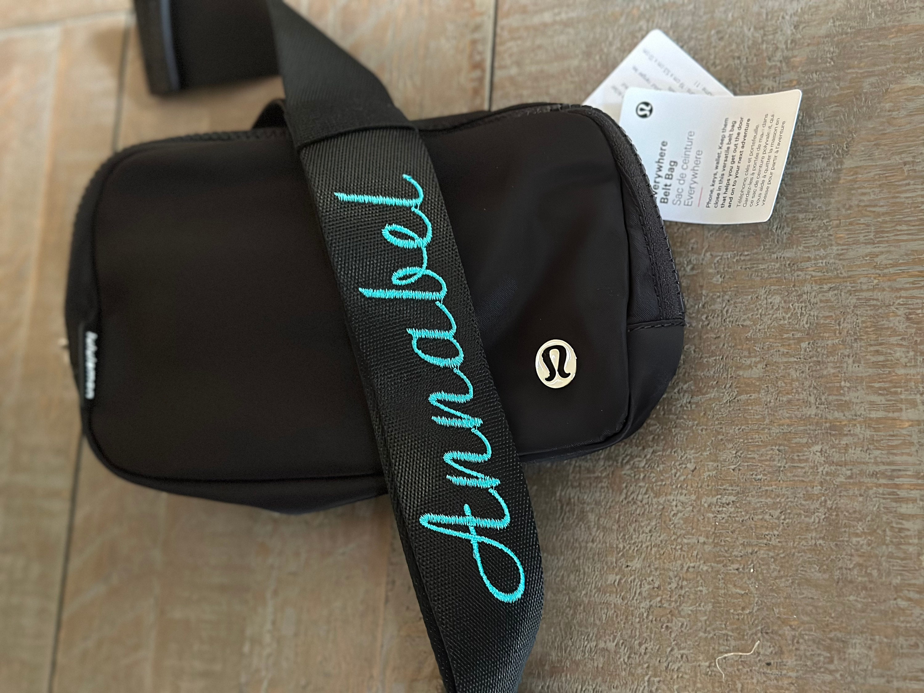 Personalized Lululemon Everywhere Belt Bag 1L Black, Personalized on the  Strap, the Bag, or Strap and Bag 