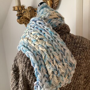 Chinese Whisper - It’s a recycled wrap - Unique Hand knitted scarf (014)