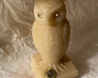 Vintage Owl atop Books Figurine, 1960s Westmoreland Glass Co.