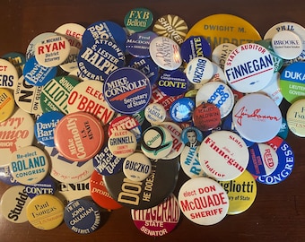 Political Button Mystery Grab Bag...Various Massachusetts Politicians...15 Pack or 25 Pack