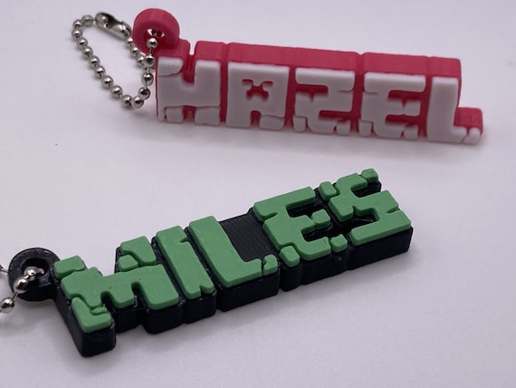 MINECRAFT Customizable Keychain by CUBE3DWORLD | Download STL