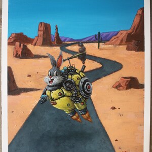 Back to the Future Oil Painting Bugs Bunny Sci-Fi Mashup Cute and Weird Surreal Visions Looney Tunes Classic x Time Travel image 4