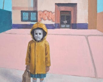 sweet alice goes to the hood | Original Oil Painting | Contemporary Pop Art Oil Painting by Tyler Tilley