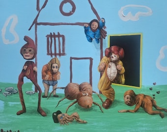 portal viii | life is one big joke | revenge | Original Contemporary Oil Painting By Tyler Tilley