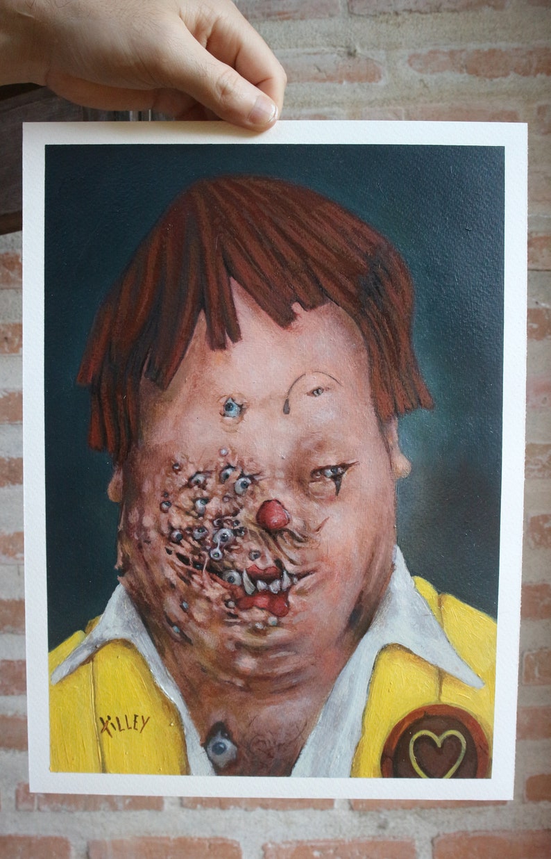 Sorry Pt. 4 Eyes Portrait of Ronald McDonald Return of the Flies McDonalds X Rhino Fantasy & Reality Original Oil Painting image 3