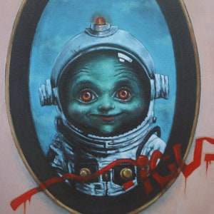 ICU Limited Edition Signed Print Only 10 29.7cm x 42cm Free Shipping Alien Invasion Print Mars Attacks Adorable Martian image 2