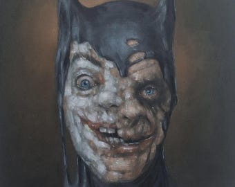 metamorphosis 5 | cat nightmares | backrooms bat | Original Oil Painting | Contemporary Pop Art Oil Painting by Tyler Tilley