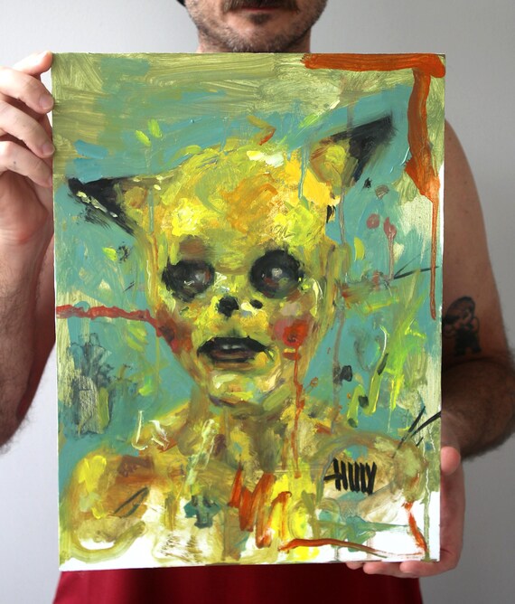 Pikaboo X Strokemon Portrait Yellow Goblin Love Child | Original