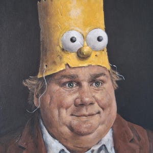 El alma de la fiesta, pintando a mis amigos imaginarios: pintura al óleo surrealista original de íconos de la cultura pop