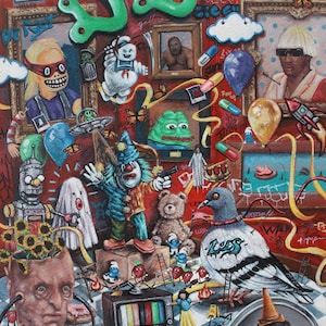 Your Memories Are Lies XXV | Meme Museum | Inside An Apocalyptic Labyrinth | Fantasy VS Reality | Original Oil Painting By Tyler Tilley