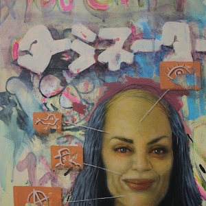 Możesz posiadać gwiazdy, Tomb Raider Imaginary Friend, Hieroglify, Japonia Pop Culture, Abstrakcyjny surrealizm, Oryginalny obraz olejny, Ulica