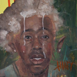 Felicia la Reina - Pintura al óleo surrealista original de íconos de la cultura pop / Arte pop abstracto de Tyler Tilley