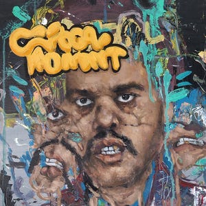 Portrait von Cypher Weekend, Critical Moment, malt meine imaginären Freunde - Surreales Original Ölgemälde von Pop Kultur Ikonen