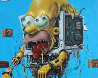 Time Travel Gone Wrong | Oil Painting | Homer Simpson x Super Mario Battle | Time Traveler Experiment | The Simpsons x Time Travel