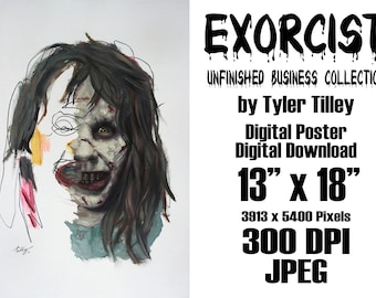 Exorcist Regan Portrait: Horror Movie Art Print (Digital Download)