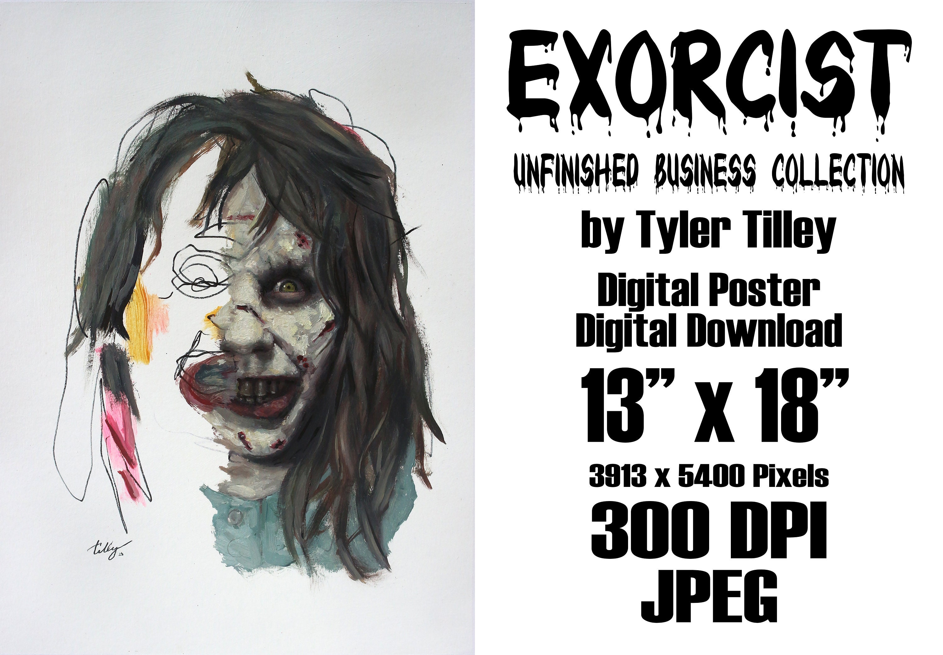 Exorcist Regan Portrait: Horror Movie Art Print (digital Download