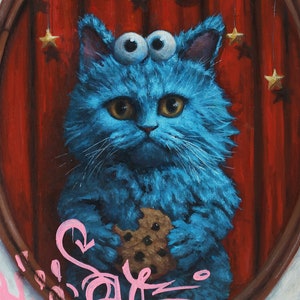 My Soul Cookie Monster Kitty Instant Digital Download Defaced & Vandalized Family Portrait Digital Wall Art By Tyler Tilley image 5