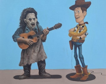 texas guitar jubalee | guitar hero | Painting my imaginary Friends | Contemporary Pop Art Oil Painting by Tyler Tilley