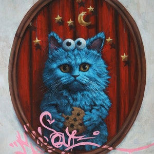 My Soul | Cookie Monster Kitty | Instant Digital Download | Defaced & Vandalized Family Portrait | Digital Wall Art By Tyler Tilley