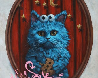 My Soul | Cookie Monster Kitty | Instant Digital Download | Defaced & Vandalized Family Portrait | Digital Wall Art By Tyler Tilley