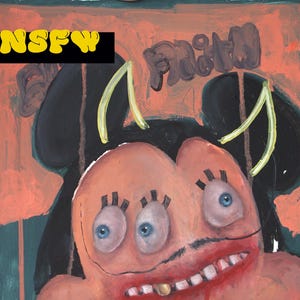 Temi per adulti / Dali Mickey / Ritratto contemporaneo di una creatura da sogno succosa / Fede cieca / Pop Art astratta di Tilley