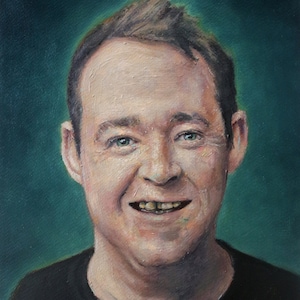 Mio cugino "Dead Tooth" Craig / Ritratto multiverso di Shane Gillis / Bellissimi cani / Dipinto di opere d'arte comice. Pittura a olio originale