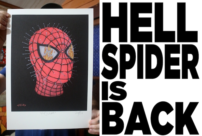 Hell Spider: Hellraiser X Spiderman Size A3 Signed Prints Multiverse Antihero Infamous print by Tyler Tilley image 7