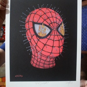 Hell Spider: Hellraiser X Spiderman Size A3 Signed Prints Multiverse Antihero Infamous print by Tyler Tilley image 2