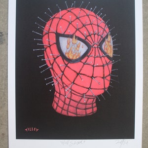 Hell Spider: Hellraiser X Spiderman Size A3 Signed Prints Multiverse Antihero Infamous print by Tyler Tilley image 4