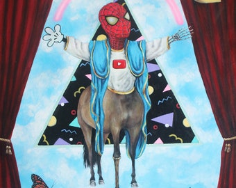 Your Memories Are Lies XXI | Spider Jesus | Cute and Weird Creator of the Universe | Fantasy VS Reality | Original Oil Painting