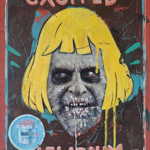 Portrait von HeJuice, Excited Delirium, Gemälde meiner imaginären Freunde - Surreales Original Ölgemälde von Popkultur Ikonen | Abstrakte Pop-Art