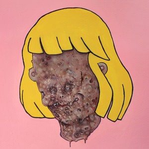 He-Man &#39;New Haircut&#39; Oil Painting: Surreal Demonic Art