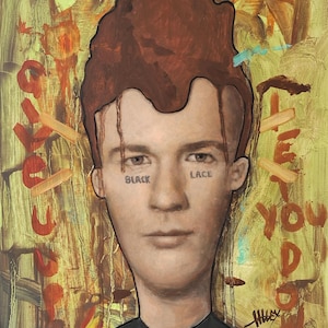 Encaje negro de Butt-Head x Rick Astley / Pintando a mis amigos imaginarios / Sociedad del futuro / Retrato abstracto contemporáneo de arte pop de Tyler Tilley