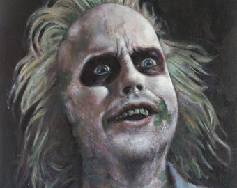 Portrait of Beetlejuice | It's Showtime | Tim Burton x Michael Keaton | Fantasy & Reality | Original Oil Painting by Tyler Tilley