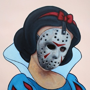 Jason White III | Snow White x Jason Voorhees Mashup | Cartoon x Realism Apocalypse | Original Oil Painting By Tyler Tilley | Bent Memories