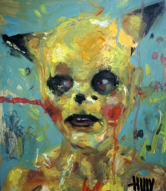 Pikaboo X Strokemon Portrait Yellow Goblin Love Child | Original