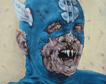 War Machine | Captain America x Nosferatu Mashup | Apocalyptic Portrait | A Surreal Fusion of Heroes and Horrors | Original Oil Painting