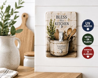 Farmhouse Kitchen Light Switch Cover | Decorative Switch Plate | Rustic Outlet Cover | UV Printed Metal or Plastic | Handmade in Alabama
