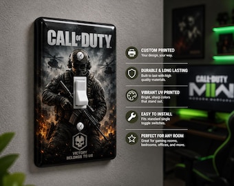 Custom Light Switch Cover Plate | Personalized Gamer Room Decor | UV Printed Wall Plate