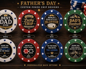 Custom Poker Chip | Personalized Father's Day Gift | Custom Casino Chip | Best Dad Ever Gift | Photo Poker Chip