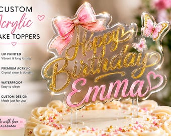 Benutzerdefinierte Foto Acryl Cake Topper | Personalisierte Geburtstagsparty Dekor