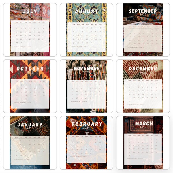2024 Hand Calendar Etsy Australia