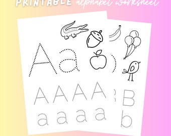 Printable Worksheet for Teachers and the Classroom, Preschool Alphabet Tracing, Coloring Pages for Students, Teacher and Classroom Decor