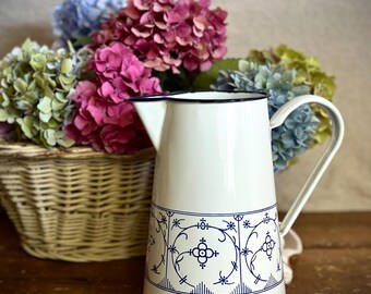 Vintage 1940's Japan OTO Enamelware Yellow With Black Trim Pitcher